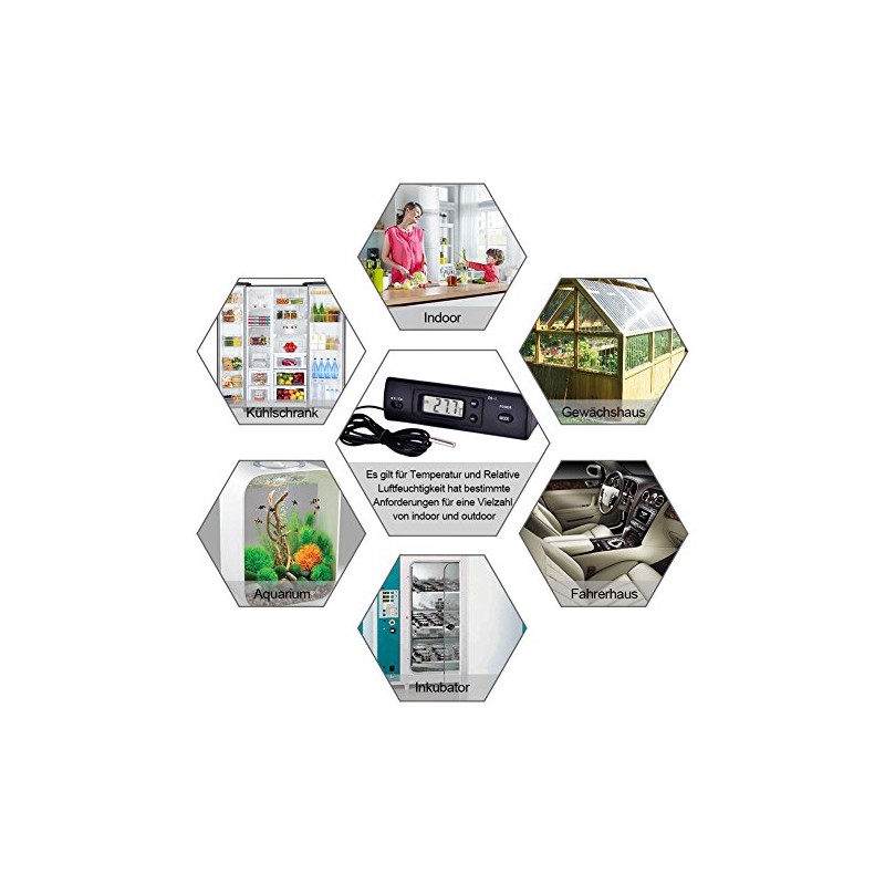 Yosoo, Termómetro Digital para RefrigeradorAire Acondicionado
