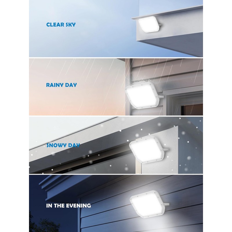 2 Pack Super Bright 6500k 10000lm LED Flood Lights Outdoor,100w
