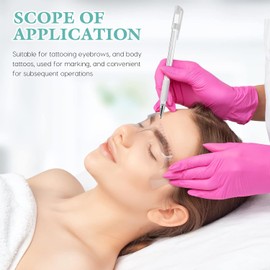 minkissy Ceja Mapeo Pluma Microblading Ceja Pluma Microblading Pluma Pluma Ceja Maquillaje Posición Mapping Mark Herramientas para Cejas Labios Artistas Marcando Pluma(4 Plumas + 8 Recargas de Repuest