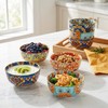 Boho Bowl Set of 6, 28 oz Colorful Ceramic Soup