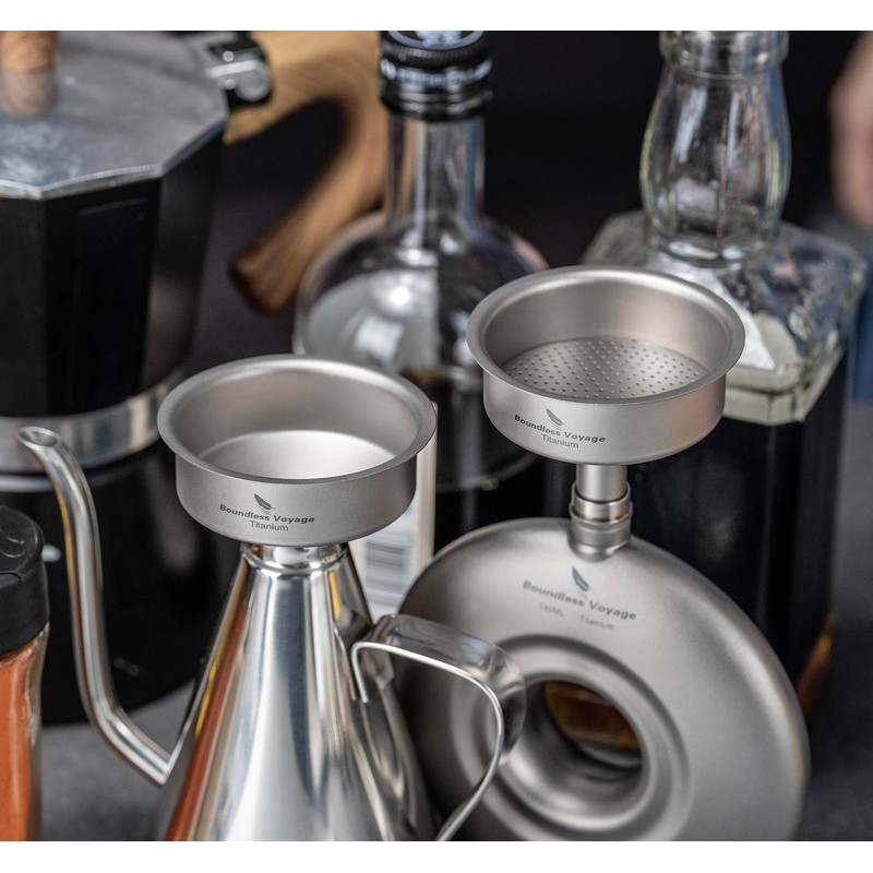 Boundless Voyage Titanium Funnels Kitchen Funnel Set, Hip Flask Funnel,