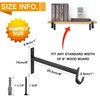 EZYDECOR Closet Rod Bracket Shelf Bracket with Hook Black Closet