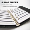 A5 Refillable 6 Ring Faux Leather Budget Binder,Mini Notebook Binder