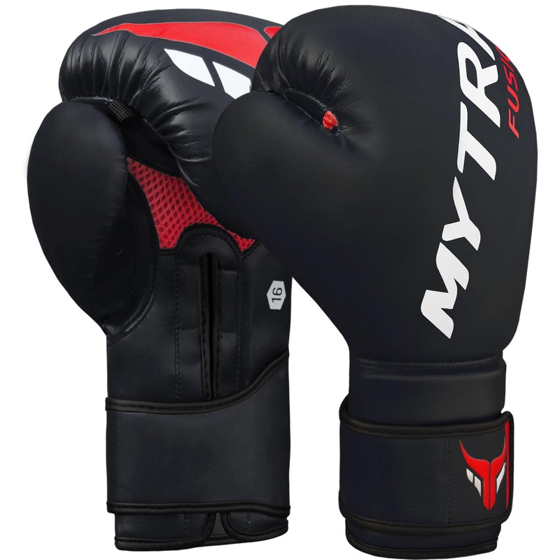 Mytra Fusion Boxing Gloves Real-Tech SL-4 Training Gloves (Black, 12-oz)
