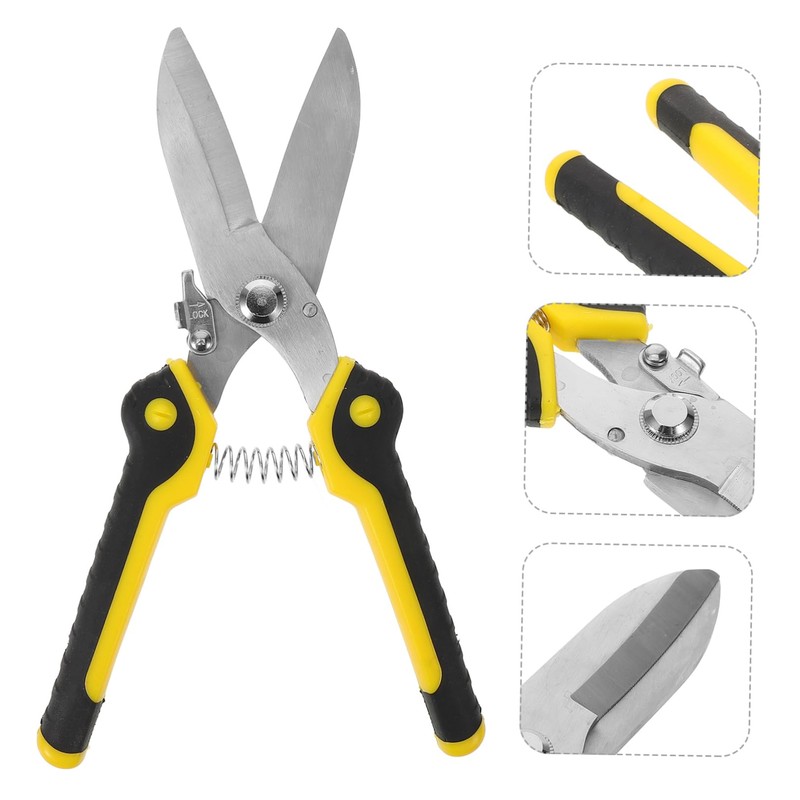 TEHAUX Heavy Duty Tin Snips Straight Head Metal Cutter with
