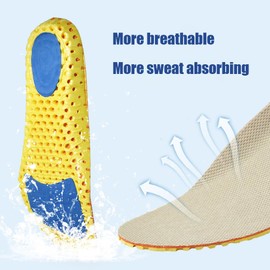 Sports Insoles, Comfort Insoles for Men and Women, Comfort Shoe Insoles, Shock-Absorbing, Breathable for Sports, Work (Black, EU 39-40)