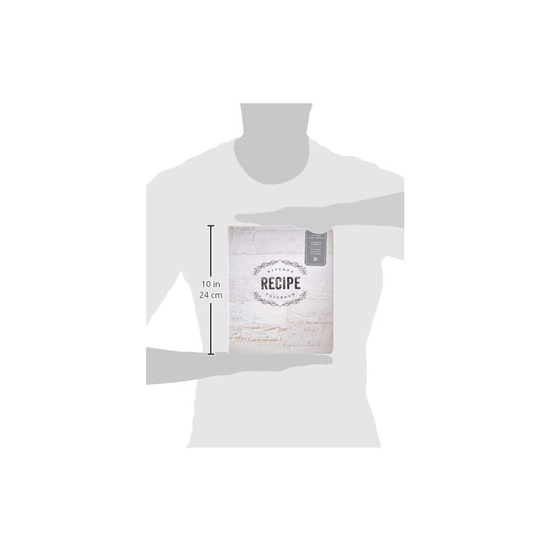 C.R. Gibson Wood Panel Rustic Spiral Recipe Journal, 100 Pages,