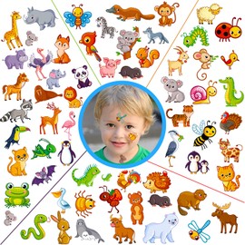 HOWAF Kid Tattoos, Zoo Animal Temporary Tattoos Set Waterproof Kids Temporary Tattoos Stickers for Kids Party Bag Filler Children' s Birthday Girls Boys Party Supplies, 10 Sheets
