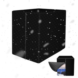 MaxEarn IBC Tank Cover 120 x 100 x 116cm, 210D Black Tarpaulin with Silver Plated Coating, Waterproof Sun UV Protective IBC Container Protective Cover for Outdoor 1000L IBC Rainwater Tank