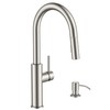 FORIOUS Kitchen Faucet with Soap Dispenser, Modern Brushed Nickel, Single