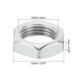 PATIKIL M16x1.5 Steel Hex Nuts, 30 Pack Metric Thread Zinc Plated Finished Hardware Nuts Screw Bolt Fasteners for Lamps Machinery Repair 7mm Height