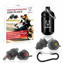 Softvox Motorcycle Ear Plugs for Wind Noise Reduction - 2 Pairs - 25dB - Motorcycle Accessories - Reusable Moto Earplugs, Soft Comfortable Hearing Protection for Motorbike, Touring, Racing, Riding