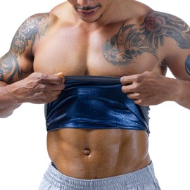 Sweat Spark Waist Trimmer for Men (Grey, Large) - Sweat More, Shape Your Back & Abdomen, Wear During Workout
