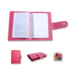 Melteine Credit Card Holders, Compact Card Holder Wallet Case, PU Leather Card Wallet –26 Slots (Rose Red)