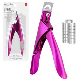 MelodySusie Acrylic Nail Clippers with 15pcs Magnet Sizers, Professional Nail Clippers Cutters for Long Acrylic Gel Nails Tips, Adjustable Stainless Nail Trimmer, Manicure Tool for Salon Home, Plum