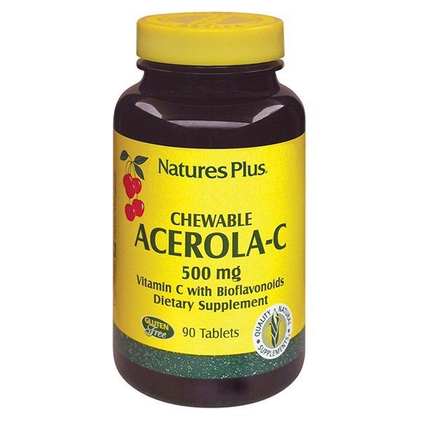 Nature's Plus Chewable Acerola-C Complex 500 mg w/bioflavonoids 90 chewable