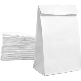 Paper Lunch Bags Kraft White Lunch Bags Brown Paper Bags for Small Business (200 COUNT)