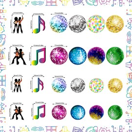 54 Pieces Disco Party Decorations Disco Ball Hanging Swirls 70s Party Hanging Swirls Ceiling Decor for Disco Fever Party 70s Hippie Birthday Party Favors Supplies (Colorful)