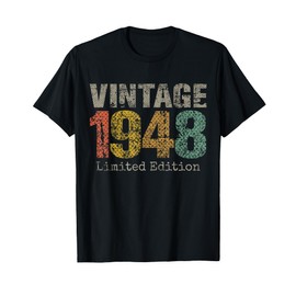 Vintage 1948 Limited Edition 77th Birthday Gifts 77 Year Old T-Shirt