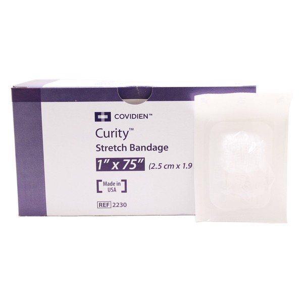 Curity - 21961 Sterile Gauze Stretch Bandages 1" x 75", Pack of 12
