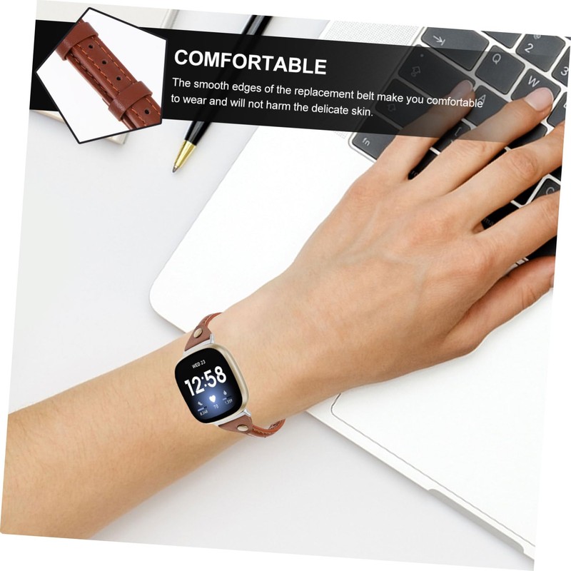 LABRIMP 1pc Leather Replacement Watch Band Compatible Tapered Genuine Cowhide