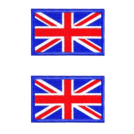 2pcs Hook-on United Kingdom Badges, British Union Jack Patch, Britain Flag Patch, Military Patches, Tactical Patches with Hook and Loop for Uniforms Backpacks Jackets Caps Pants