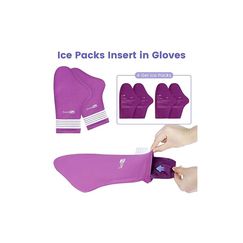 SuzziPad Replacement Ice Gel Packs for Cold Therapy Gloves and