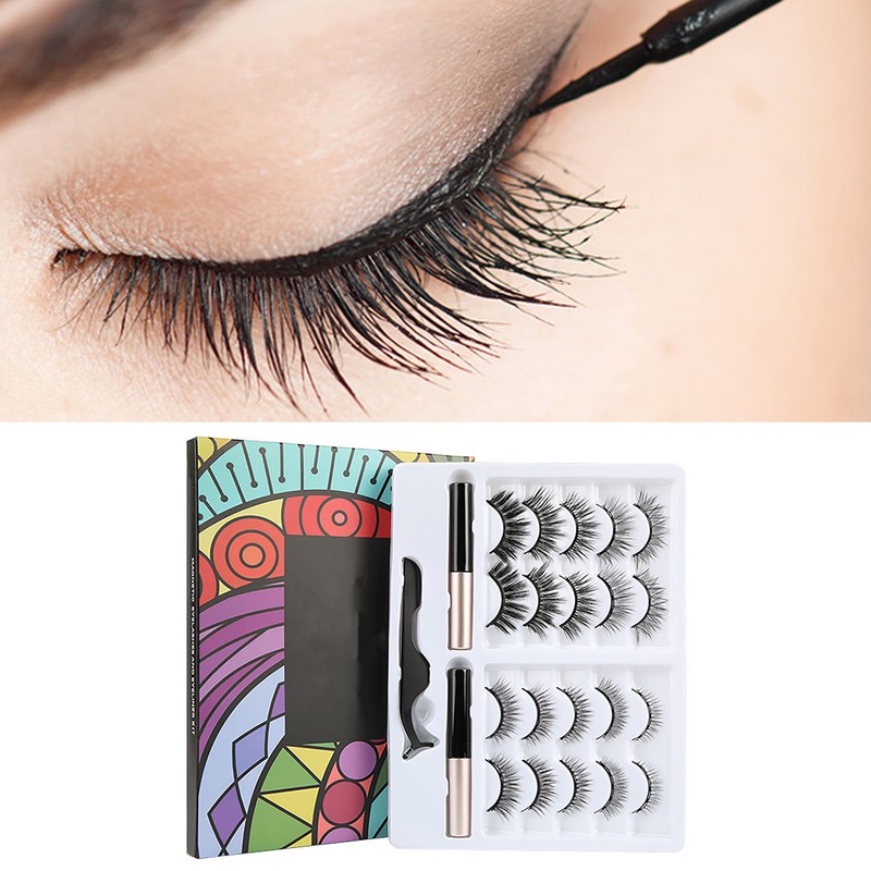 10 Pairs Magnetic Lashes Set Durable Reusable Chemical Fiber Attractive