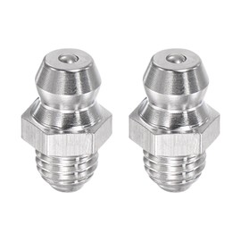 uxcell 2Pcs Stainless Steel Straight Grease Fitting 1/4-28 Inch Thread Hydraulic Grease Fitting Accessories