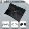 sjjjs Portable Leather Glasses Case with Microfiber Lining Soft Glasses