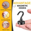 DIYMAG Black Magnetic Hooks, 50 LB Heavy Duty Strong Magnets