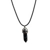 VIE VIE Double Point Pencil Pendant, Black String (Snowflake Obsidian)
