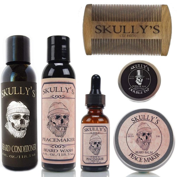 Skully's Ultimate Peacemaker Beard Care Kit (Bergamot, Lime Scent) -