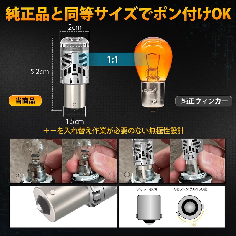 Perrace S25 High Flare Prevention Enhanced Version, 150° LED Blinker,