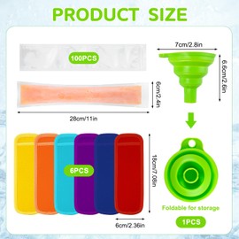 Instant Ice Cream Set - 100 BPA Free Bags + 5 Neoprene Bras + Funnel