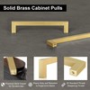 QOGRISUN 5-Pack Solid Brass Cabinet Pulls, Gold Square Drawer Handles,