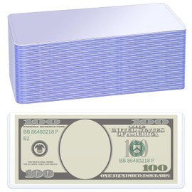 60PCS Bill Clear Holders Currency PVC Holder Transparent Bill Sleeves Currency Bill Display Holder for Regular Bills Protector Case Supplies, 6.8X 2.9 Inch
