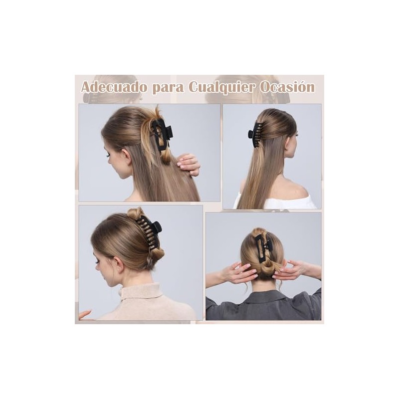 8 Pinzas Grandes para Cabello,Pinzas para Cabello Mate,Multicolor
