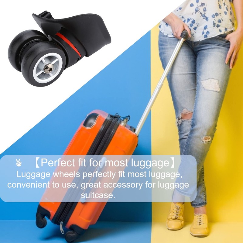2PCS Suitcase Wheel Replacement, Wear-resistant Silent Carrier Double Bearing Flexible,