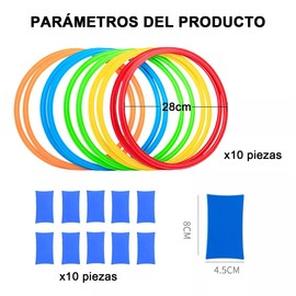 10pzs Anillos de plástico Anillo de Salto para niños,Aros de plastico,Aros De Agilidad,Anillos De Fútbol Para Entrenamiento,Anillos de Velocidad,Anillo de Lanzamiento Anillos de Entrenamiento de 28cm