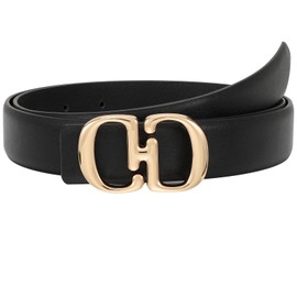 CESCOSI Women Leather Belts with Gold Buckle Casual Fashion Waist Belt for Jeans Pants Dresses