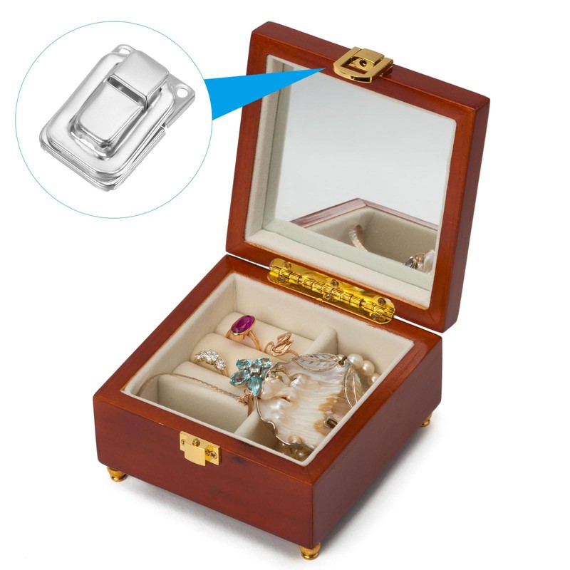 PATIKIL トグルキャッチロック 1.4" x 0.9" 12個入り メタルバックルハスプロックラッチク ラスプ 宝石ボックス 木製ケース