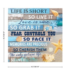 Nautical Beach Ocean Theme Underwater Starfish Wall Decals Modern Shells Starfish Beach Coastal Wall Decals Vinyl Wall Stickers Quotes for Bedroom Bathroom Home Wall Decor