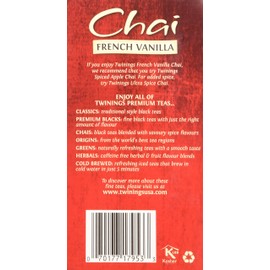 Twinings of London French Vanilla Chai Tea Bags 1.41 Ounces - 1 Box