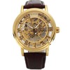 SEWOR Men's Mechanical Hand-Wind Skeleton Transparent Wrist Watch with Vintage
