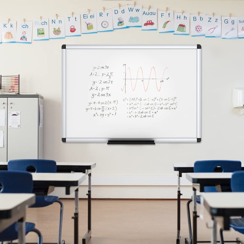 VIZ-PRO Dry Erase Board/Magnetic White Board, 48 X 32 Inches,