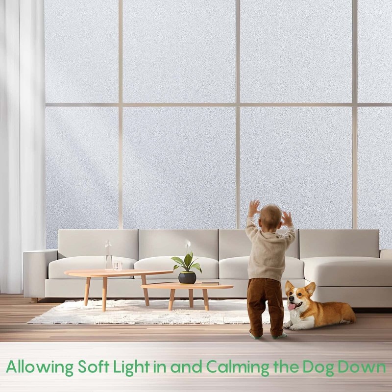 Coavas Window Privacy Film Sun Blocking Frosted Glass Window Clings