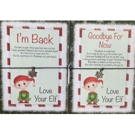 UNIQUEPGIFTS Elf Accessories Props, Elf Arrival, Elf Goodbye, Elf Wish Bracelet, Elf Kit, Elf Christmas Activities (I'm Back/Goodbye For Now (2 Wish Bracelets))