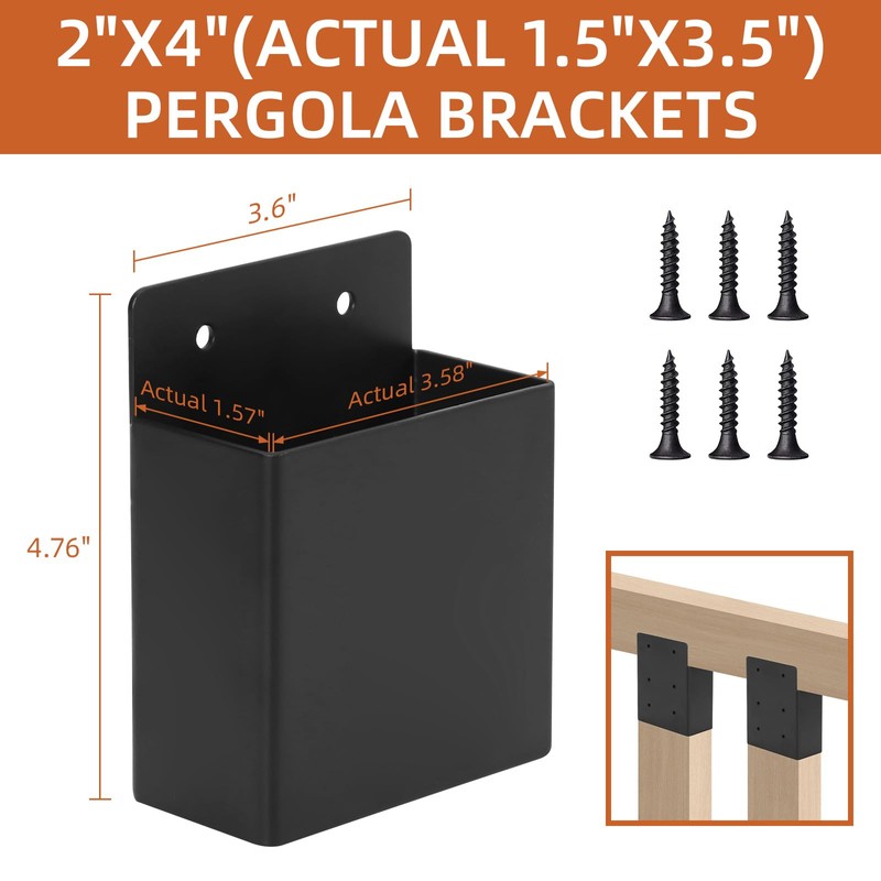 Rasugarlary Pergola Brackets, Pergola Privacy Wall Brackets Privacy Wall Bracket