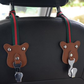 yicheyiyou Car Purse Hook for Men Women Stronger Superior Brown Back Seat Organizer Storage Holder, Seat Headrest Hooks for Hanging Purses and Bags and Coats Grocery Bag Umbrellas Handbag